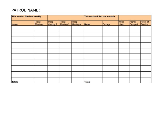 patrol check in sheet1